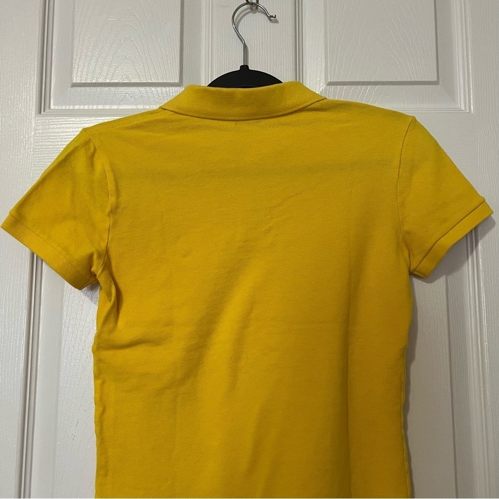 Polo Ralph Lauren Yellow Collared Logo Skinny Polo Short Sleeve T-Shirt - Sz S - Picture 6 of 11